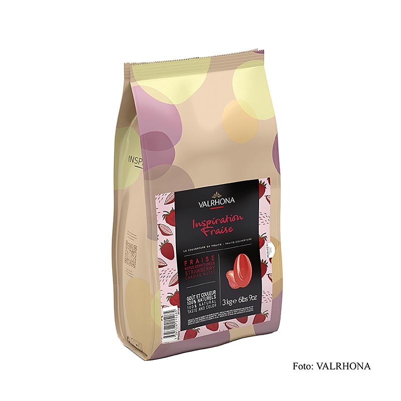 Valrhona Inspiration Jordbær, jordbærspecialitet med kakaosmør, 3 kg