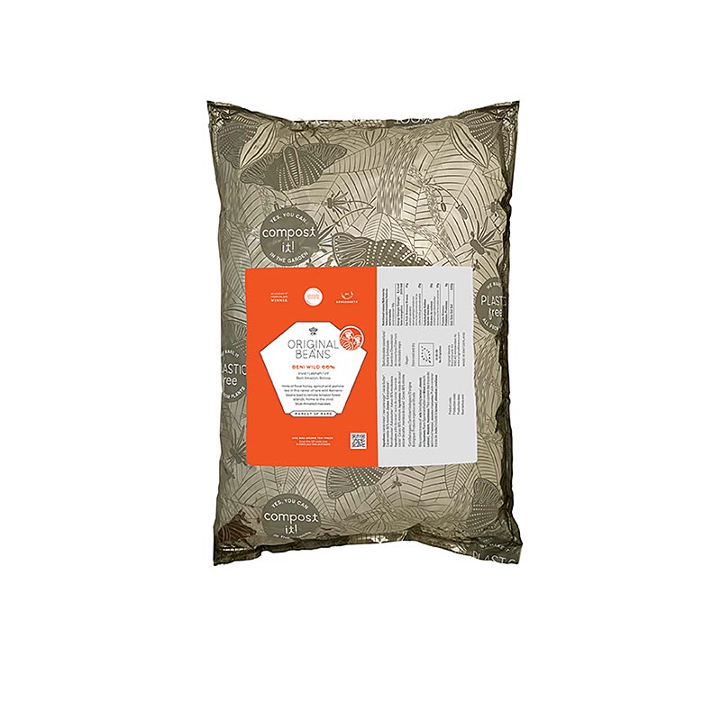 Beni Wild Harvest Bolivia 66 %, bitter couverture, callets, Original Beans, økologisk, 2 kg