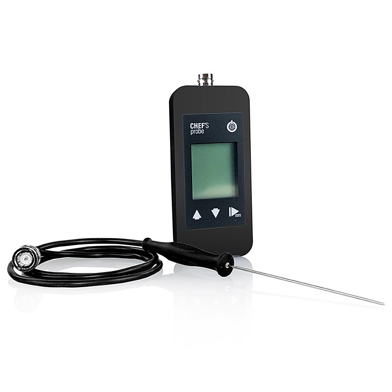Chef's Probe termometer med digital visning, stiksonde, 80 cm kabel, 1,5 mm, sor