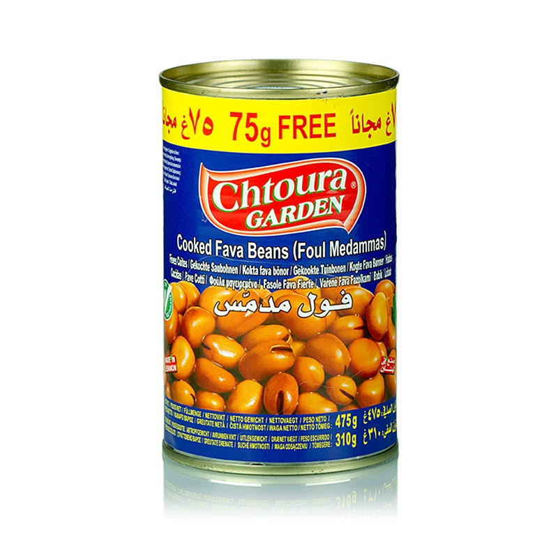 Foul Medammas – fava-bønner, kogte, Chtoura Garden, 475 g