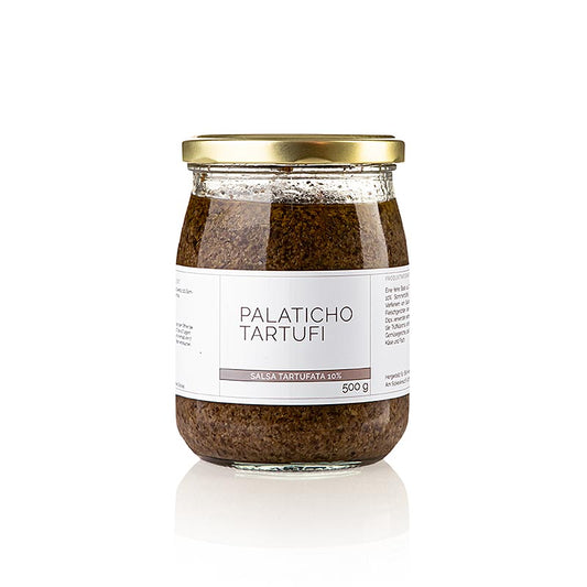 Trøffelsauce Salsa Tartufata, med 10 % sommertrøffel, Palaticho Tartufi, 500 g