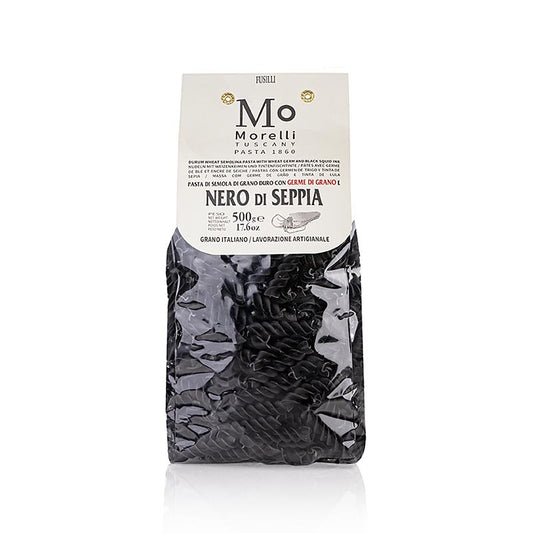 Morelli 1860 Fusilli, sort, med blækspruttefarve, 500 g