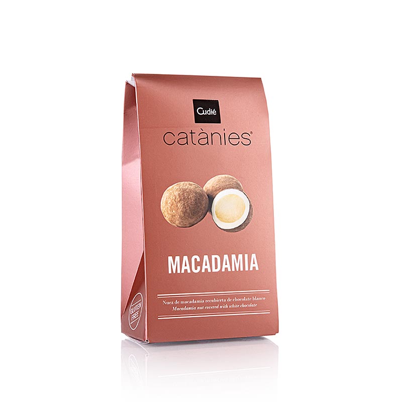 Catanies – karamelliserede macadamianødder i hvid chokolade, Cudie, 80 g