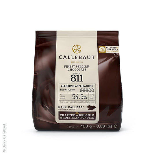 Mørk chokolade, callets, 54,5 % kakao, 400 g