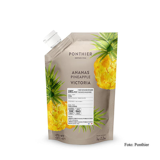 Puré – ananas af sorten Victoria, 100 % frugt, usødet, 1 kg