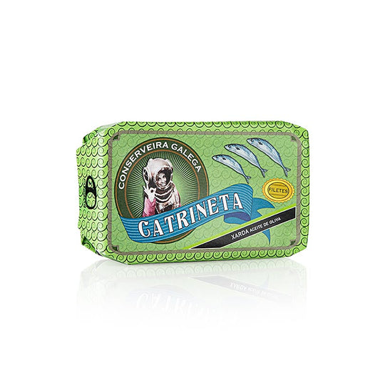 Makrelfileter, hele, i olivenolie, Catrineta, 120 g