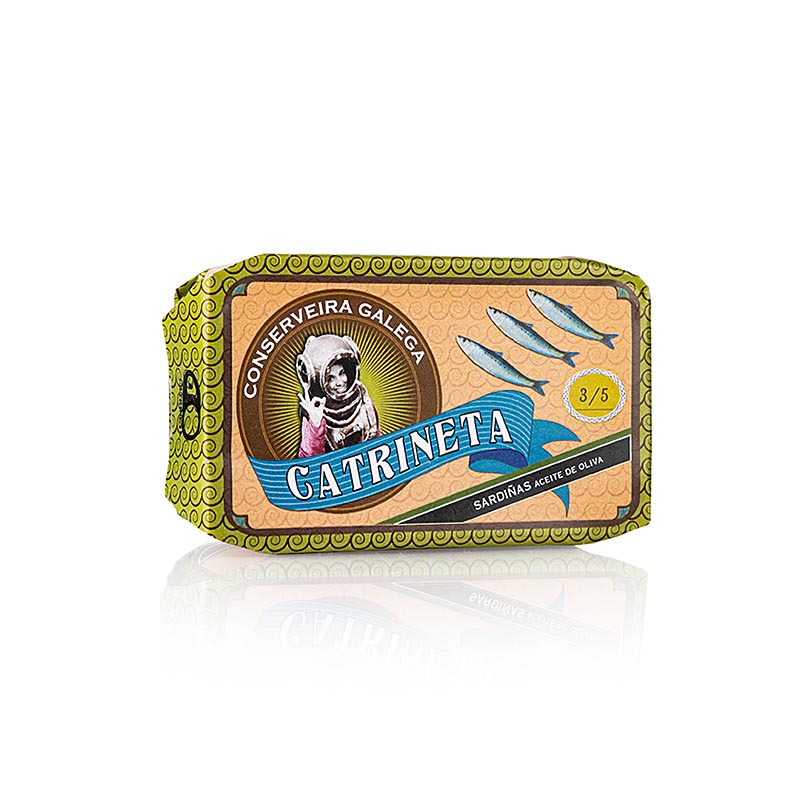 Sardiner, hele, i olivenolie, 3-5 stk., Catrineta, 115 g