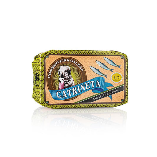 Sardiner, hele, i olivenolie, 3-5 stk., Catrineta, 115 g
