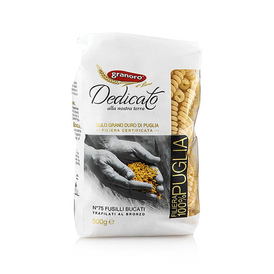 Granoro Dedicato - Fusilli Bucati, spiralformet pasta, nr. 75, 500 g