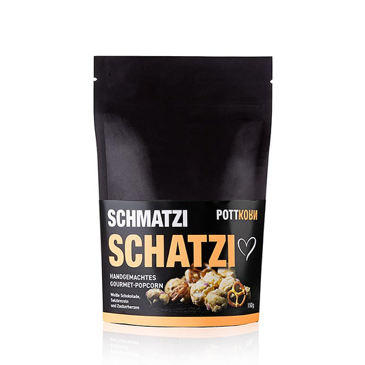 Pottkorn - Schmatzi Schatzi, popcorn med hvid chokolade, kringle, 150 g