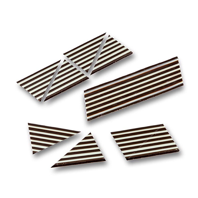 Dekorationspynt "Domino Triangle" hvid/mørk chokolade stribet, 585 g, 314 stk