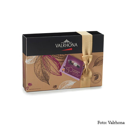 Valrhona Ballotin-sortiment, fin chokoladeblanding, 465 g, 50 stk
