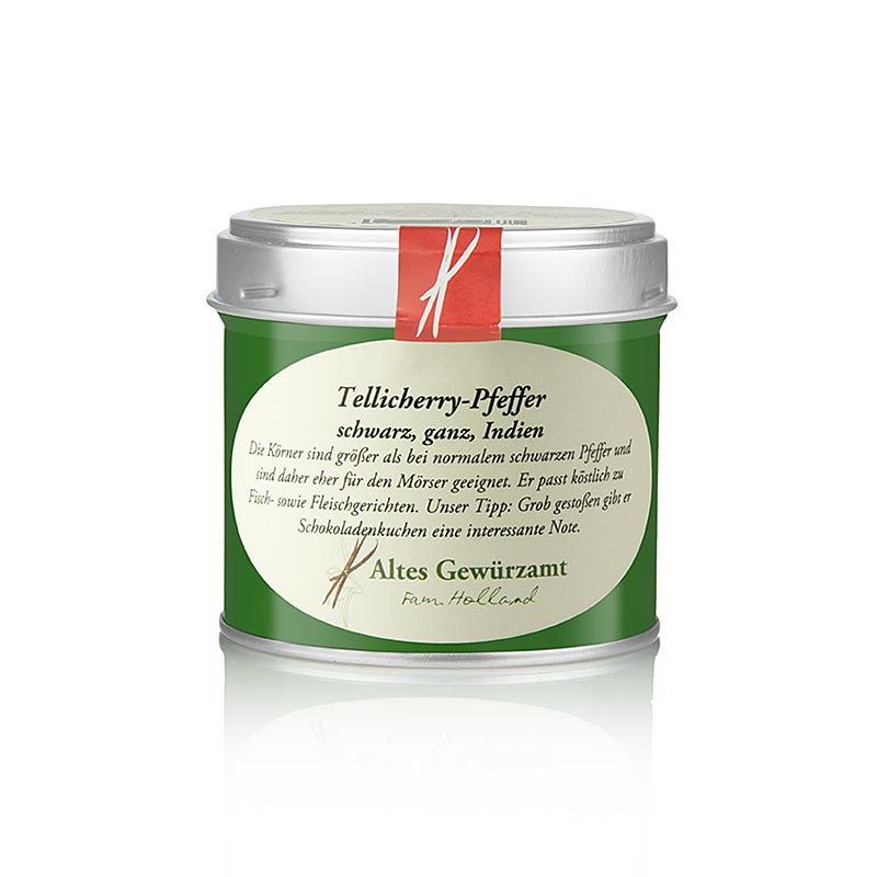 Tellicherry-peber, sort peber, hele bønner, Altes Gewürzamt, 90 g