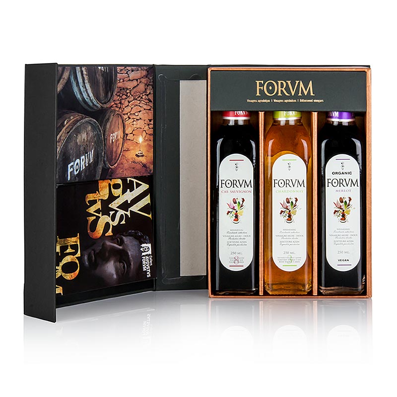 FORVM gaveæske - 3 Cabernet-Sauvignon / Chardonnay / Merlot, 750 ml, 3 x 250 ml
