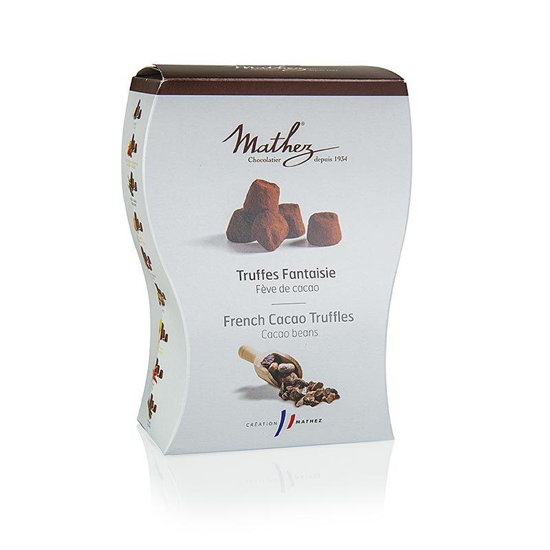 Trøffelkonfekt – praliner, Mathez, med kakaobønnesplinter, 250 g