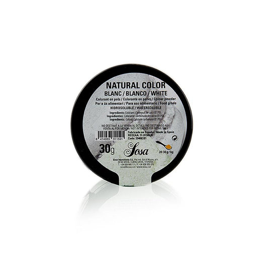 Sosa naturlig fødevarefarve, pulver, hvid, vandopløselig (38558), 30 g
