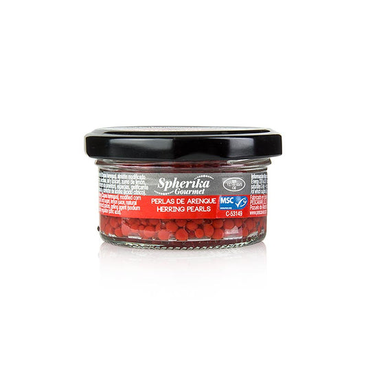 Sildperler, røde, som kaviar/kugler, Spherika Gourmet, 50 g