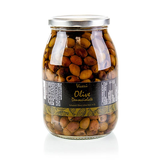Sorte oliven, uden sten, Leccino (Denocciolate), Viveri, 950 g