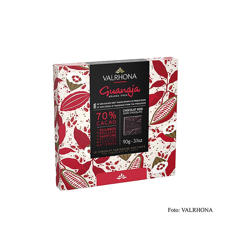 Valrhona Carré Guanaja - mørk chokoladeplader, 70 % kakao, 90 g, 18 x 5 g