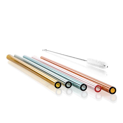 Glasstrå, lige & farvede, ø8 mm (1,5 mm væg), 21 cm, 50 stk