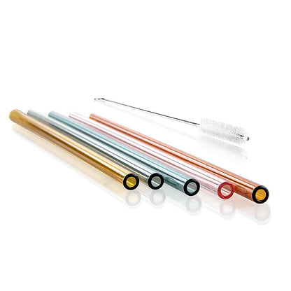 Glasstrå, lige & farvede, ø8 mm (1,5 mm væg), 24 cm, 50 stk