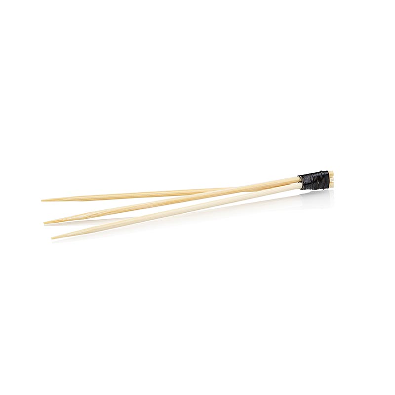 Bambusspyd, med 3 takker, sort bundet, 9 cm, 100 stk
