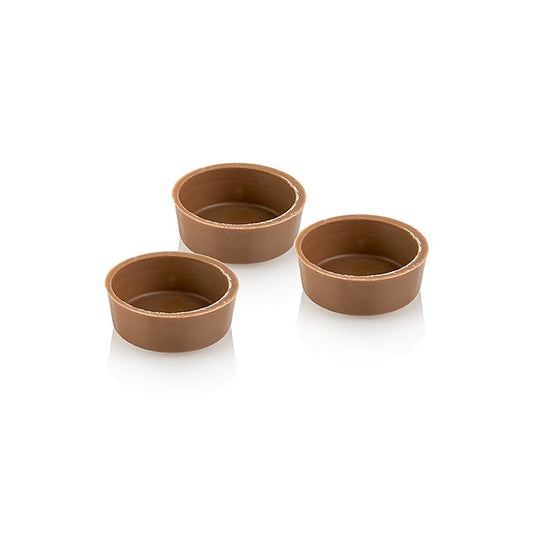 Pralinehalvskaller, runde, mælkechokolade, ø 26/29x10 mm, Läderach, 1,293 kg