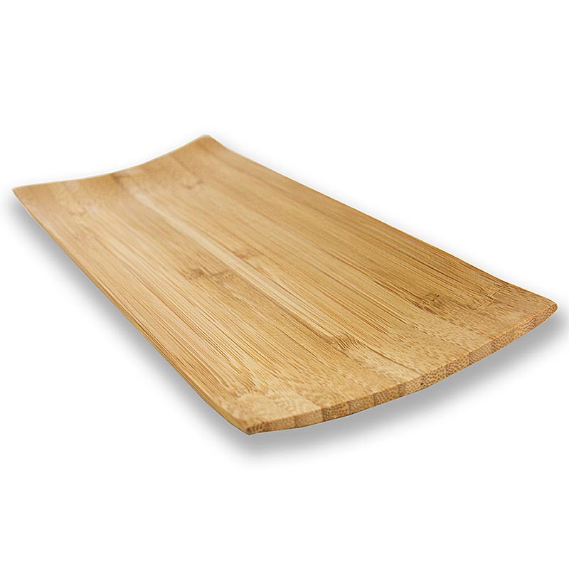 Genanvendelig bambustallerken, brun, rektangulær, 24x10 cm, opvaskemaskinefast, 1 St