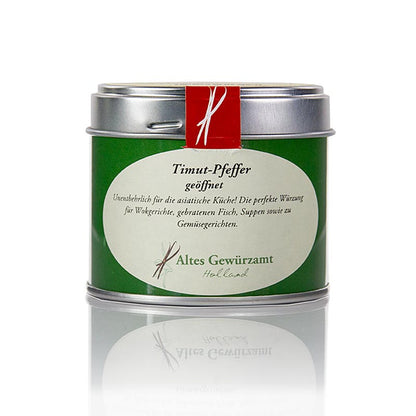 Timutpeber fra Nepal, hele, åbnet, Altes Gewürzamt, 40 g