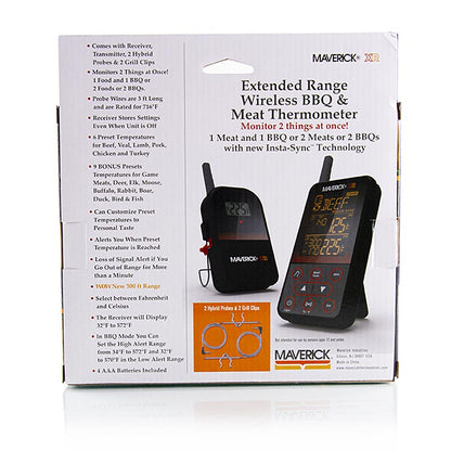 Digitalt termometersæt "Wireless BBQ & Meat", XR-40 (trådløst), Maverick, 1 stk