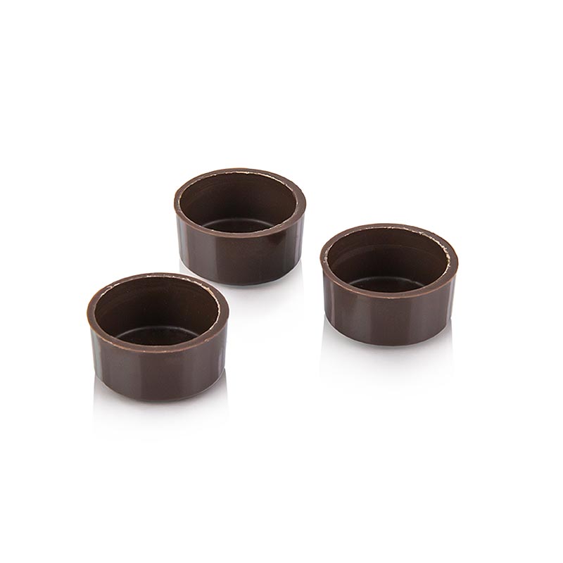 Pralinehalvskaller, runde, mørk chokolade, ø 29x14 mm, Läderach, 2,038 kg