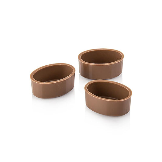 Ovale skåle, sødmælk, 32/33 mm x 22/24 mm, 13 mm høje, Läderach, 2,352 kg