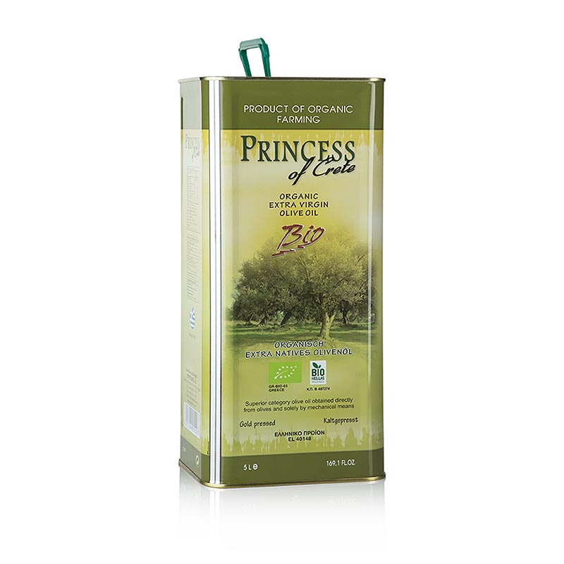 Ekstra jomfruolivenolie Plora "Princess of Crete", Grækenland Kreta, økologisk, 5 l