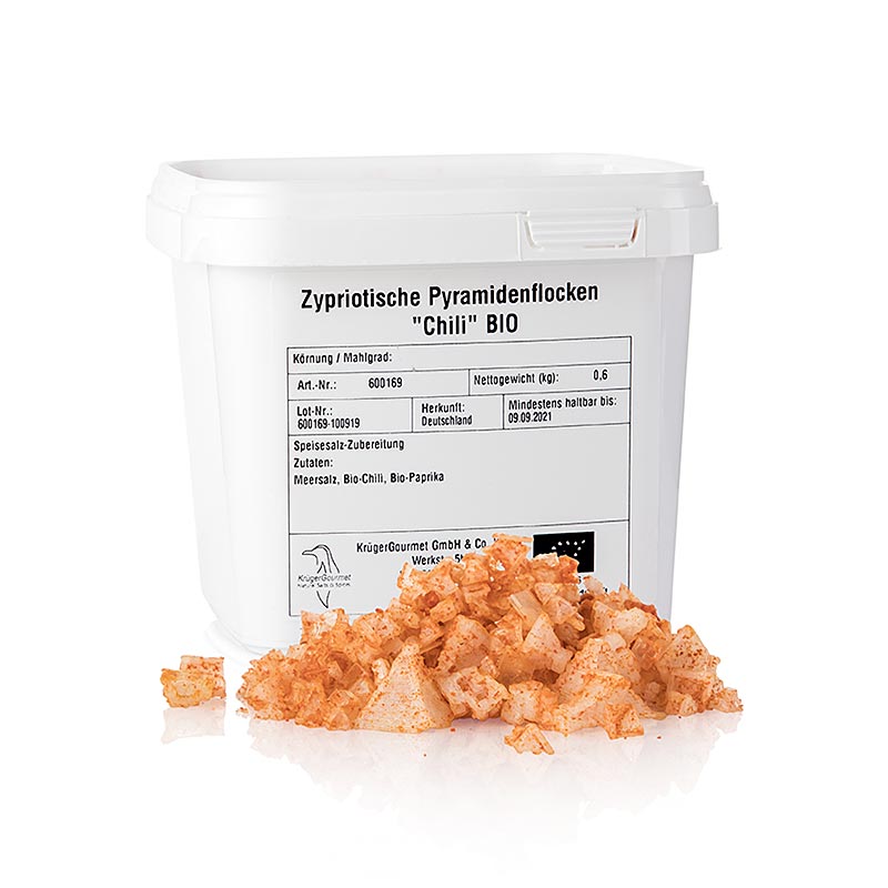 Havsalt med chili i pyramideform, Petros, Cypern, økologisk, 600 g