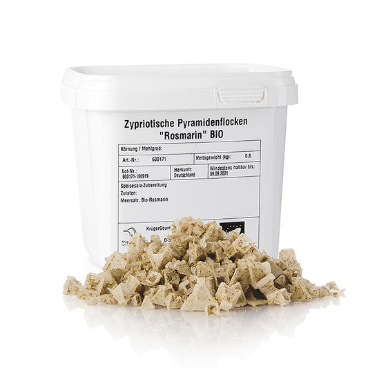 Havsalt med rosmarin i pyramideform, Cypern, Petros, økologisk, 600 g