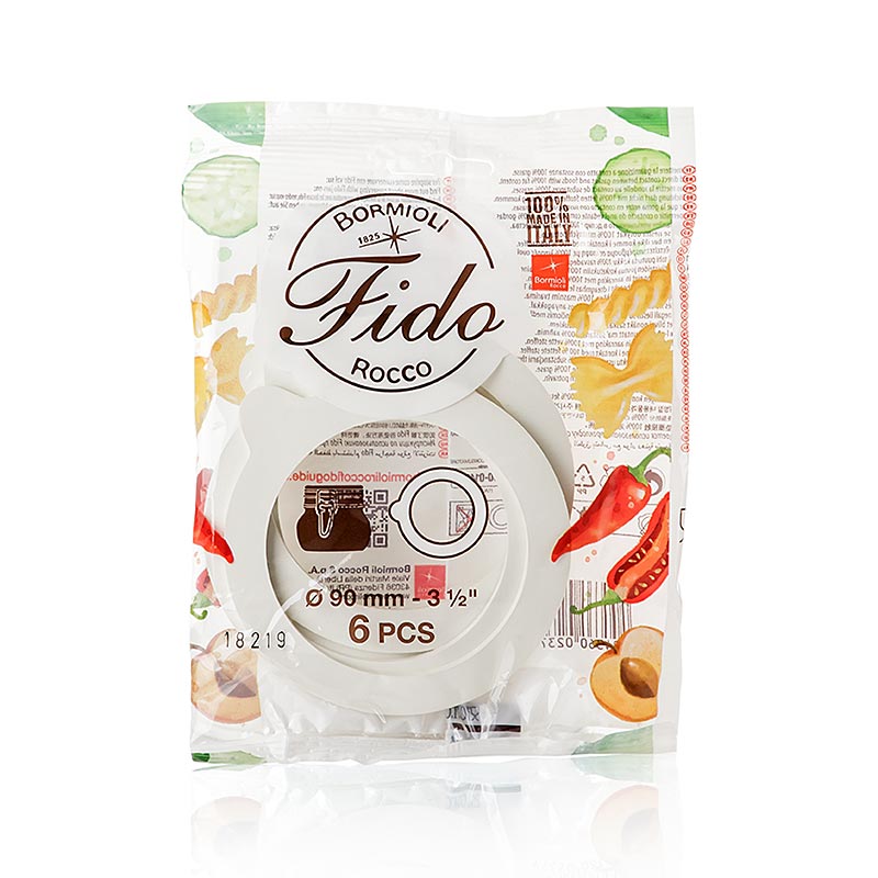 Gummiringe til Fido-glas med trådbøjle, 68x90x2,5 mm, 6 stk.