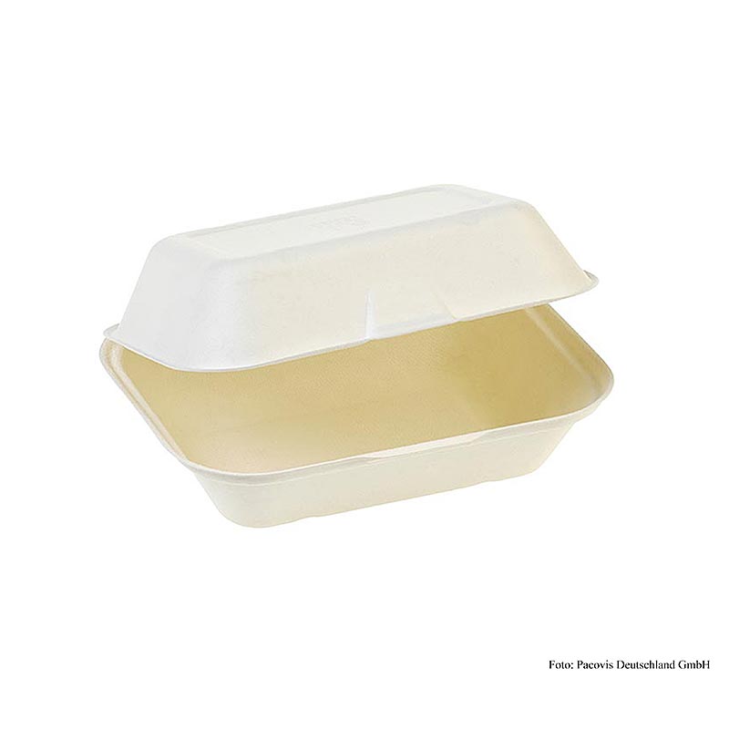 Engangs Naturesse madboks, klaplåg, mellem, 18,5x14x7,4 cm, sukkerrør, 250 stk