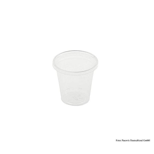 Engangs Naturesse snapsglas PLA, klar, 30 ml, ø 4,6 cm, 3.000 stk