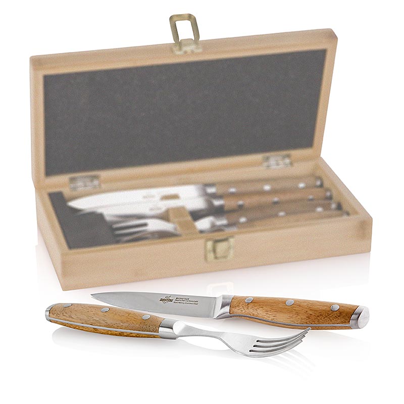 Steak Champ - bøfknivsæt til 2 personer, (2 knive + 2 gafler), 4 stk