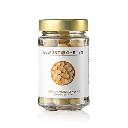 Gewürzgarten Macadamianødder, hele, ristede, saltede, 110 g