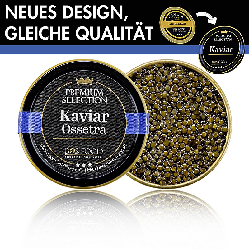 CHEF FOOD Premium Selection - Ossetra/Osietra-kaviar, Acipenser gueldenstaedtii, 30 g