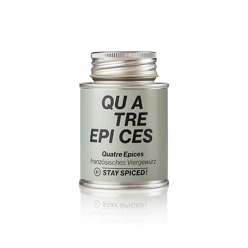 Stay Spiced! Quatre Epices, krydderiblanding, strøbeholder, 80 g