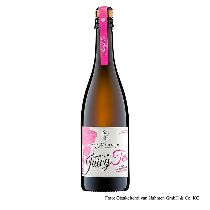 van Nahmen - Sparkling Juicy Tea - Rose - Darjeeling-te - Rabarber, økologisk, 750 ml