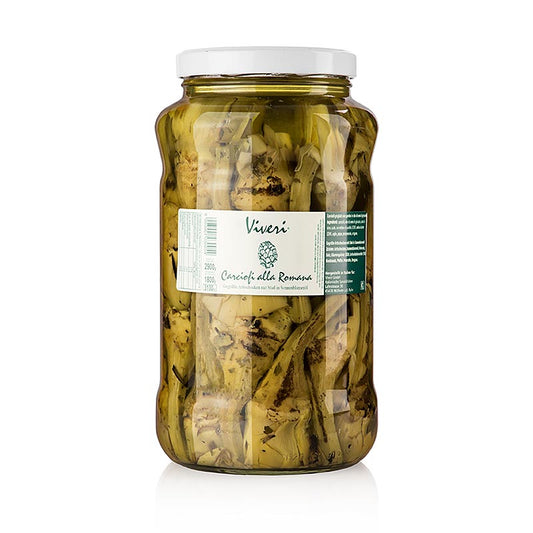 Syltede artiskokker Romana, med stilk, grillede, i olie, Viveri, 2,9 kg