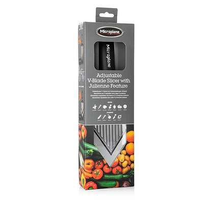 Microplane V-skrællejern, justerbar, med julienne-skæresæt, 1 stk