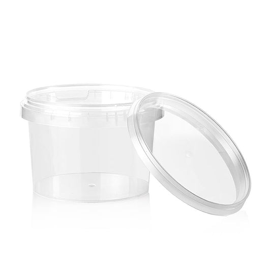 Plastbeholder "Circlecup", rund, med låg, ø 118x86 mm, 565 ml, 1 stk