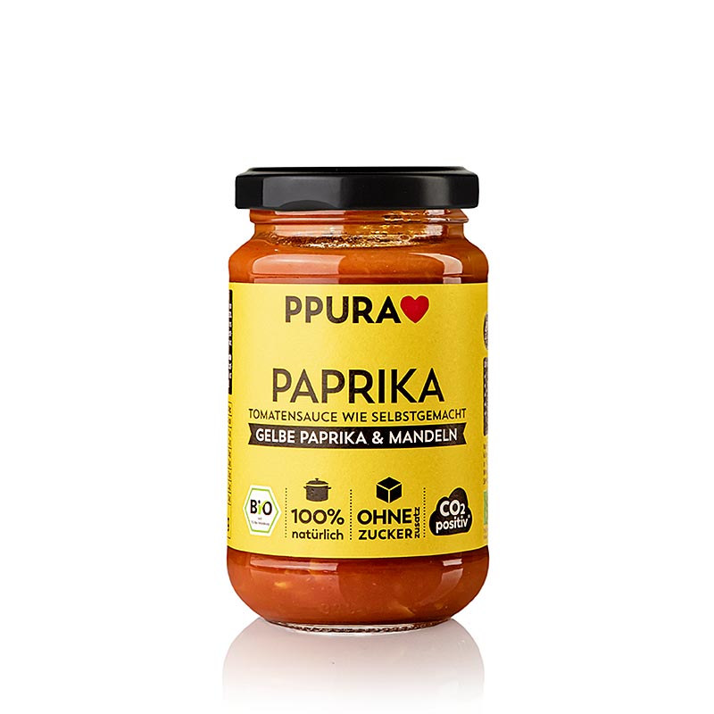 Ppura Sugo Paprika – med gul paprika og mandler, økologisk, 340 g