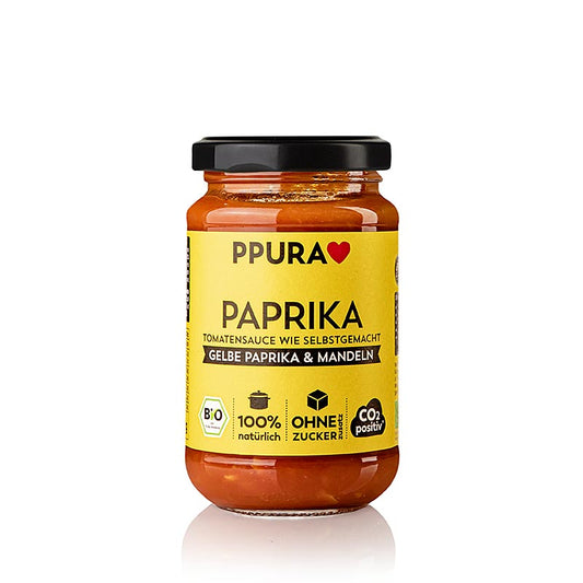 Ppura Sugo Paprika – med gul paprika og mandler, økologisk, 340 g