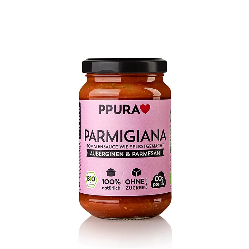 Ppura Sugo Parmigiana – med auberginer, tomater og parmesan, økologisk, 340 g
