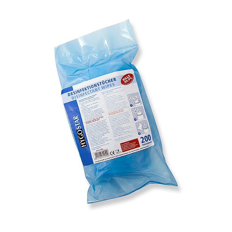 Refillpakke med rengørings-/desinfektionsservietter, blå, 200 stk., 1 stk.